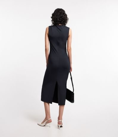 Vestido Tubo Midi en Poliamida con Detalles Drapeados 3