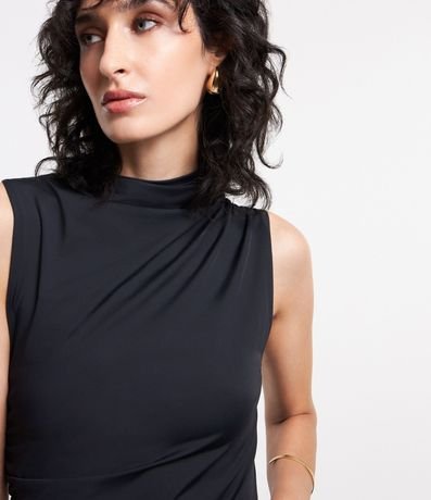 Vestido Tubo Midi en Poliamida con Detalles Drapeados 4