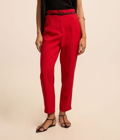 Pantalón Carrot en Sastrería con Cinturón en Pu 3