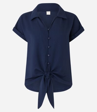 Blusa en Viscosa con Abotonado y Lazo en la Parte Baja 6