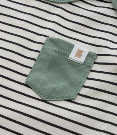 Conjunto Infantil en Algodón con Bolsillo y Estampa de Rayas - Talle 0 a 18 meses 9