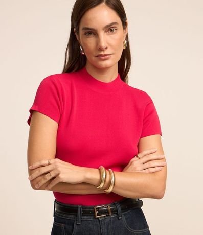 Blusa en Punto con Cuello Alto 1