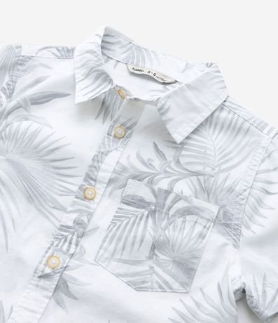 Camisa Infantil en Tricolina con Estampa Follaje - Talle 5 a 14 años 4