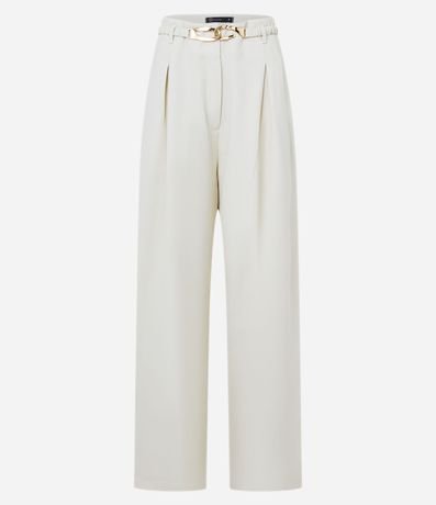 Pantalón Wide Leg Sastrería con Cinturón de Hebilla Diferenciada 5