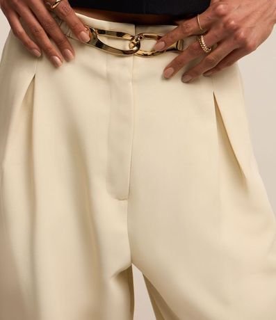 Pantalón Wide Leg Sastrería con Cinturón de Hebilla Diferenciada 4