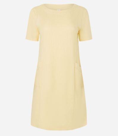 Vestido T-shirt en Viscolino con Bolsillos Laterales 5
