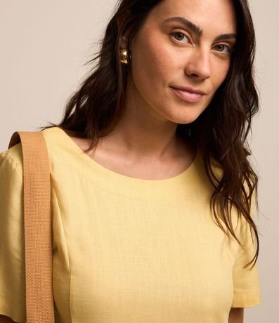 Vestido T-shirt en Viscolino con Bolsillos Laterales 3