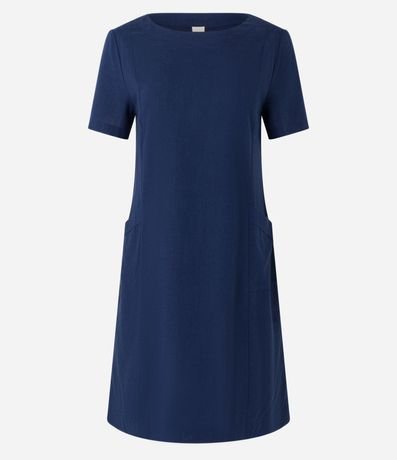 Vestido T-shirt en Viscolino con Bolsillos Laterales 5