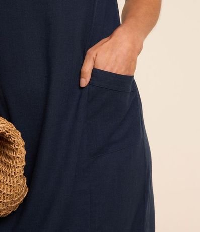 Vestido T-shirt en Viscolino con Bolsillos Laterales 3