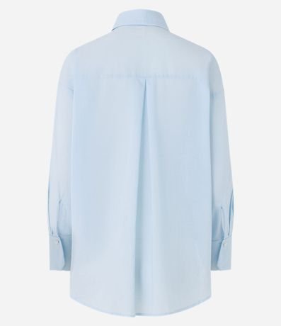 Camisa Oversized Manga Larga en Voile con Puño Largo 7