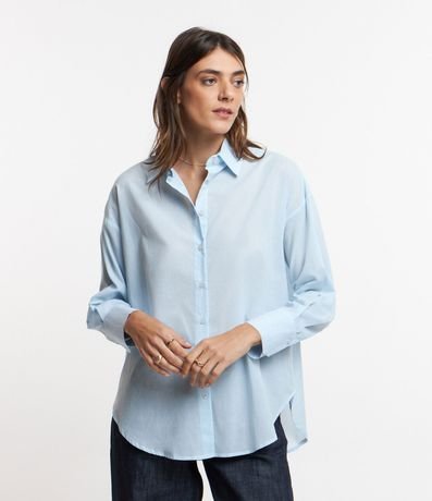 Camisa Oversized Manga Larga en Voile con Puño Largo 2