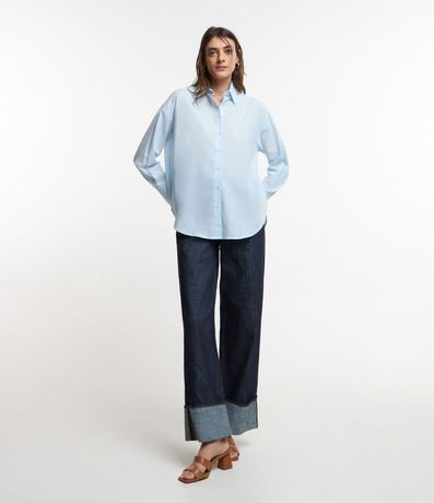 Camisa Oversized Manga Larga en Voile con Puño Largo 3