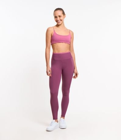 Pantalón Legging Deportiva en Poliamida con Cintura Contrastante