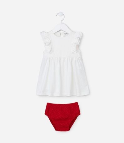 Vestido Infantil con Volados y Textura - Talle 0 A 18 meses