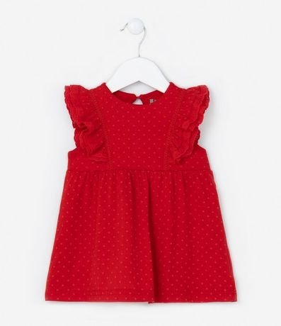 Vestido Infantil con Volados y Textura - Talle 0 a 18 meses 2