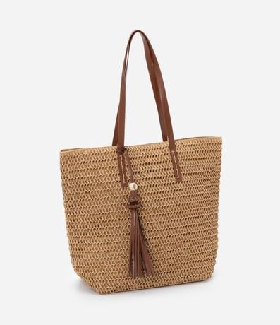 Bolso de Playa con Correa en PU y Detalle de Borla 2