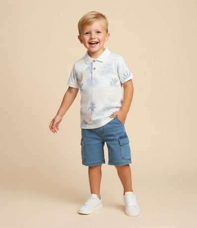 Remera Polo Infantil con Estampa de follajes - Talle 1 a 5 años