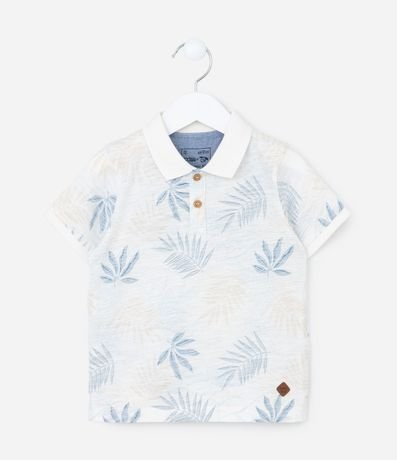 Remera Polo Infantil con Estampa de follajes - Talle 1 a 5 años