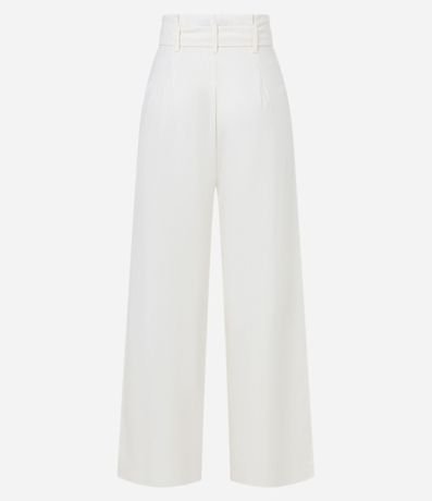 Pantalón Pantalona en Viscosa y Lino con Cinturón de Cuerda y Borla 6