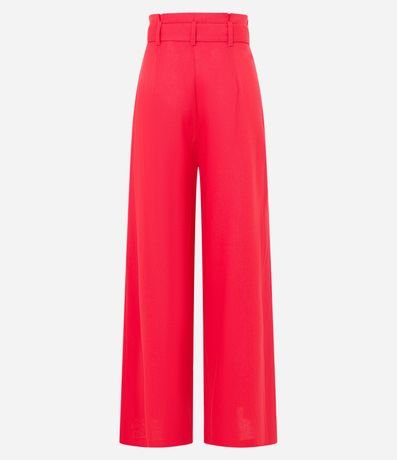 Pantalón Pantalona en Viscosa y Lino con Cinturón de Cuerda y Borla 5