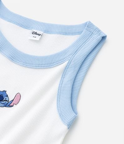 Musculosa Infantil Acanalada con Bordado Stitch en el Pecho - Talle 5 a 14 años 4