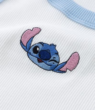 Musculosa Infantil Acanalada con Bordado Stitch en el Pecho - Talle 5 a 14 años 5