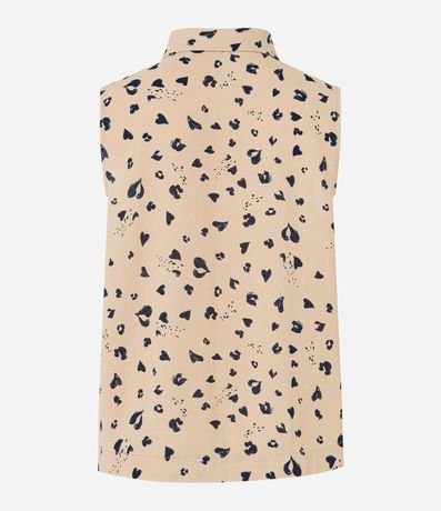 Camisa Airflow sin Manga y Cuello con Estampa Animal Print con Corazones 5