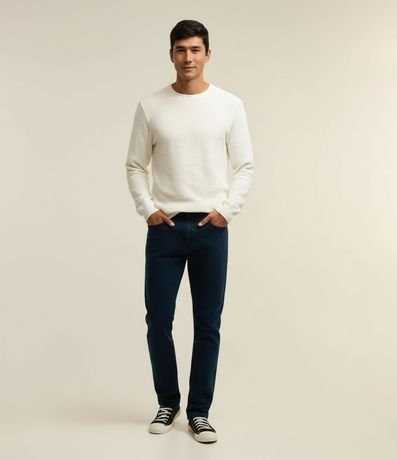 Pantalón Slim Básico en Jeans con Trabillas en la Cintura 3