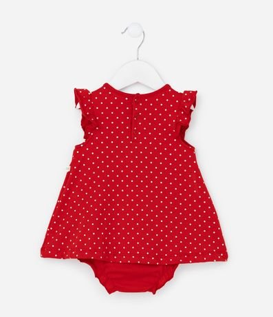 Vestido Body Infantil de Lunares con Bordado de Cerezas - Talle 0 a 18 meses 2