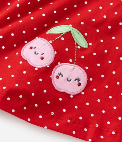 Vestido Body Infantil de Lunares con Bordado de Cerezas - Talle 0 a 18 meses 7