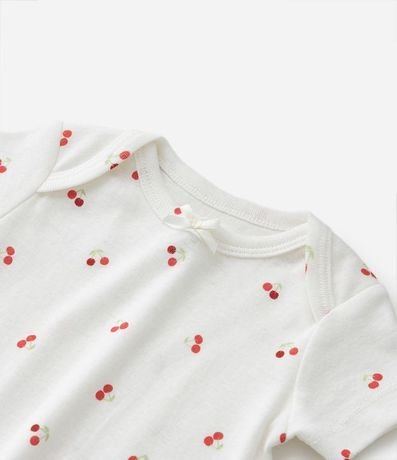 Body Infantil en Rib con Estampa de Cerezas - Talle 0 a 18 meses 6