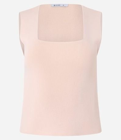 Blusa Cropped en Punto con Escote Cuadrado 4