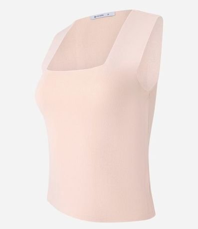 Blusa Cropped en Punto con Escote Cuadrado 5