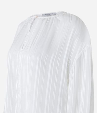 Blusa en Chiffon con Manga 3/4 y Hilo Teñido Metalizado 7