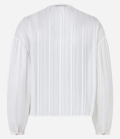 Blusa en Chiffon con Manga 3/4 y Hilo Teñido Metalizado 8