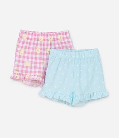 Kit 02 Shorts Infantiles con Volados - Talle 0 a 18 meses