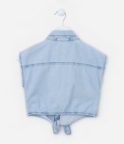 Camisa Infantil en Jeans con Lazo en la Barra - Talle 1 a 5 años 2