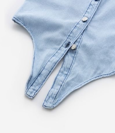 Camisa Infantil en Jeans con Lazo en la Barra - Talle 1 a 5 años 5