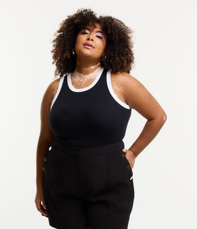 Musculosa en Rib con Acabado Contrastante Curve & Size 2