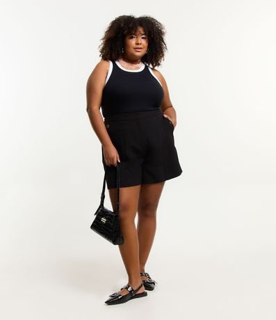 Musculosa en Rib con Acabado Contrastante Curve & Size 3