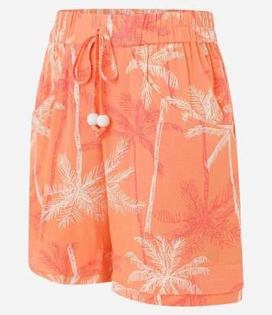 Short Cintura Alta en Viscosa con Cocoteros Estampados 6