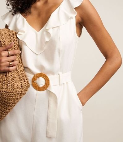 Enterito Sin Manga en Viscolino con Volados y Cinturón 4