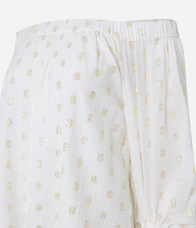 Blusa Hombro a Hombro en Tricolina de Lunares en Foil 7