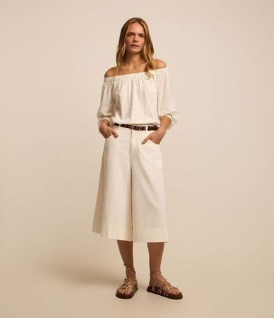 Blusa Hombro a Hombro en Tricolina de Lunares en Foil 2