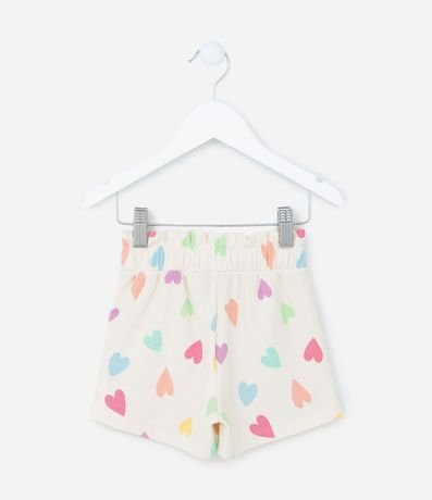 Short Clochard Infantil Acanalado con Estampa de Corazones - Talle 1 a 5 años 2