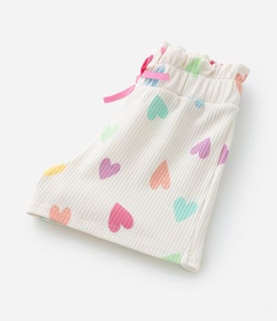 Short Clochard Infantil Acanalado con Estampa de Corazones - Talle 1 a 5 años 4