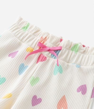 Short Clochard Infantil Acanalado con Estampa de Corazones - Talle 1 a 5 años 5