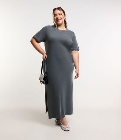 Vestido Midi en Algodon Efecto Desteñido Curve & Plus Size