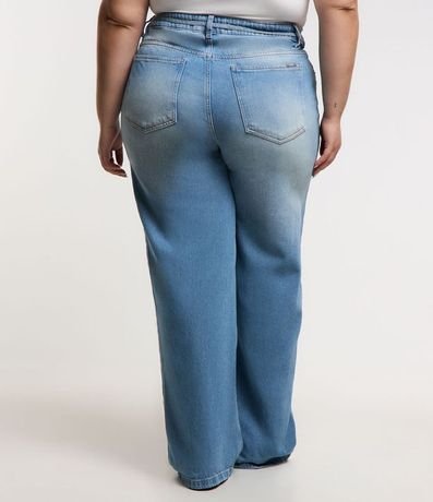 Pantalón Wide Leg en Jeans Dirty con Cintura Mediana Curve & Plus Size 3