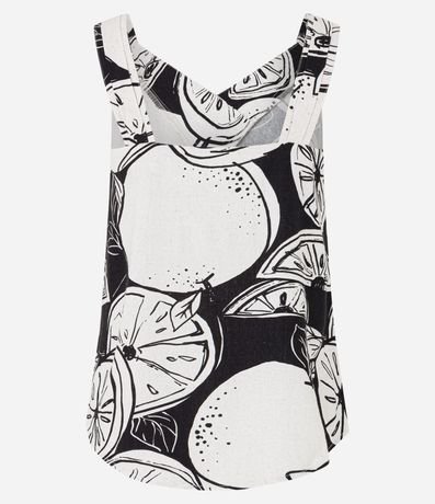 Blusa Sin Manga en Viscolino con Limones Estampados 5